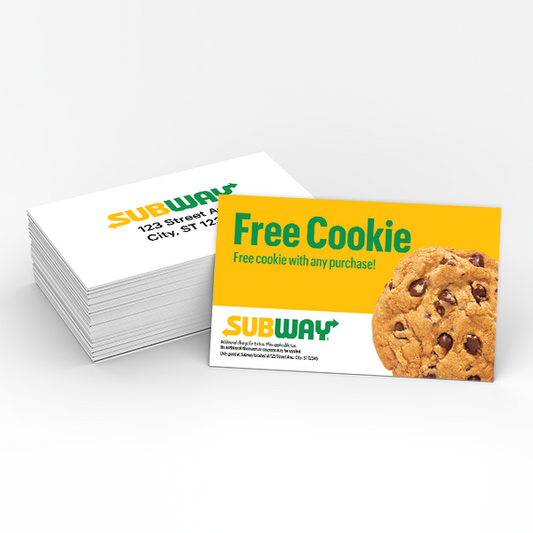 Subway Free Cookie Promo Card