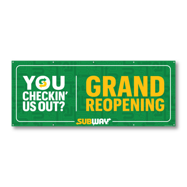 Subway Grand Reopening Banner