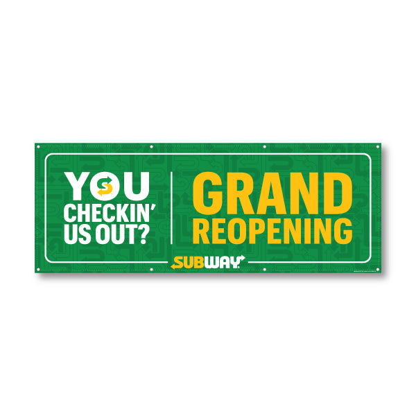 Subway Grand Reopening Banner