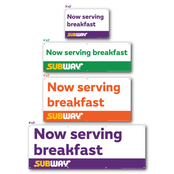 Now Serving Breakfast Banner