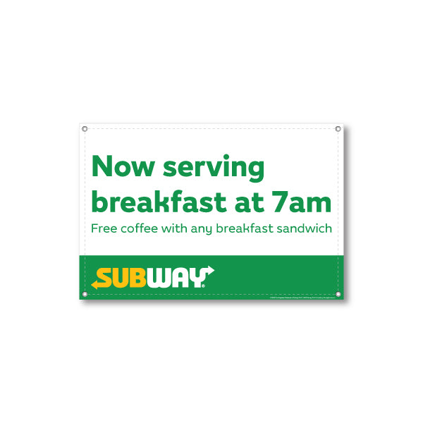 Now Serving Breakfast at 7am Banner