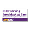 Now Serving Breakfast at 7am Banner