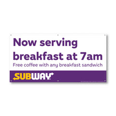 Now Serving Breakfast at 7am Banner