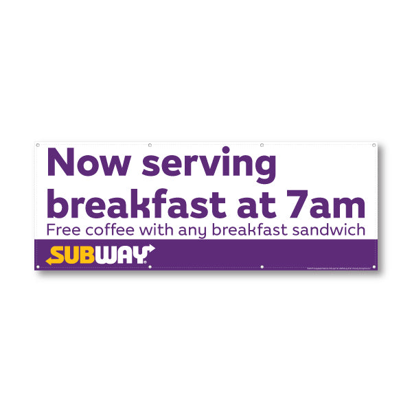 Now Serving Breakfast at 7am Banner