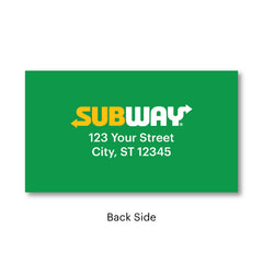 Subway We Cater Promo Card