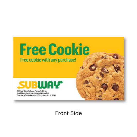 Subway Free Cookie Promo Card