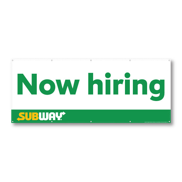 Subway Now hiring Banner