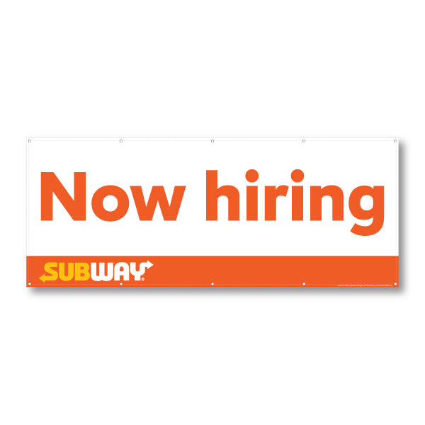 Subway Now hiring Banner