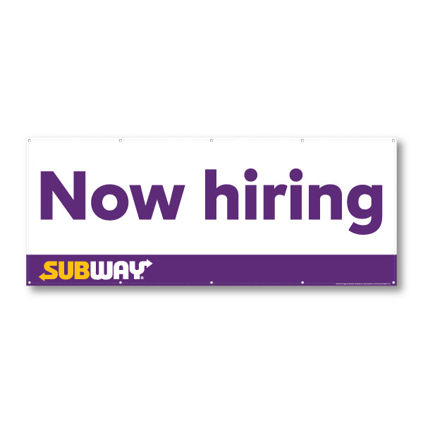 Subway Now hiring Banner