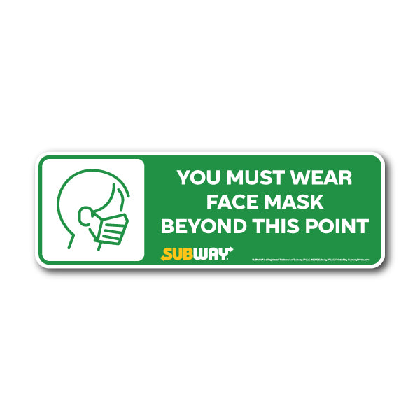 12"x4" Face Mask PVC Sign