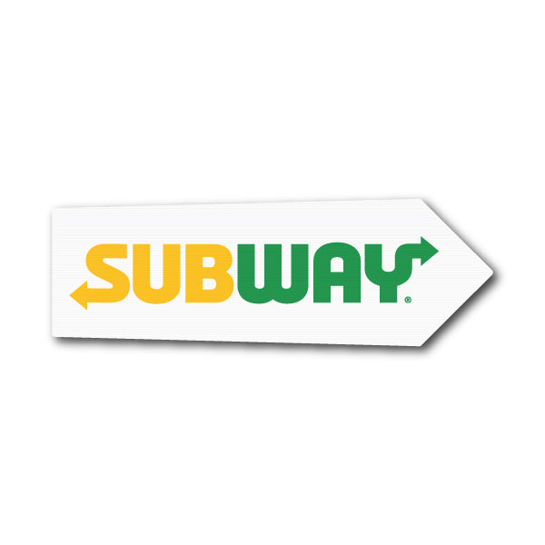 Subway Spinner Arrow Sign - White