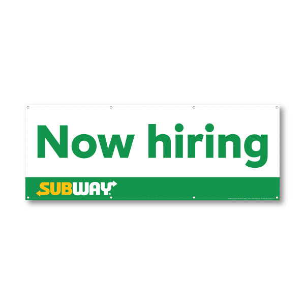 Subway Now hiring Banner