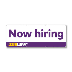 Subway Now hiring Banner