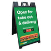 Open for Take Out & Delivery Econo A-frame Sign Kit