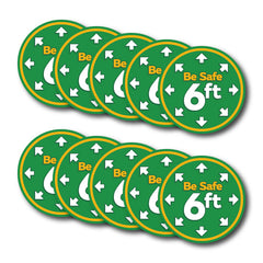 Social Distancing Floor Decals - Green - Pack of 10