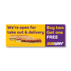 8'x3' "Buy 2 Get 1 FREE Sandwich" Banner