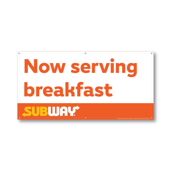 Now Serving Breakfast Banner