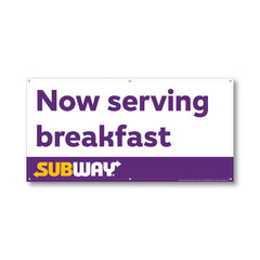 Now Serving Breakfast Banner
