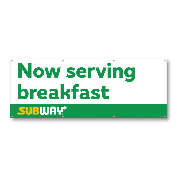 Now Serving Breakfast Banner