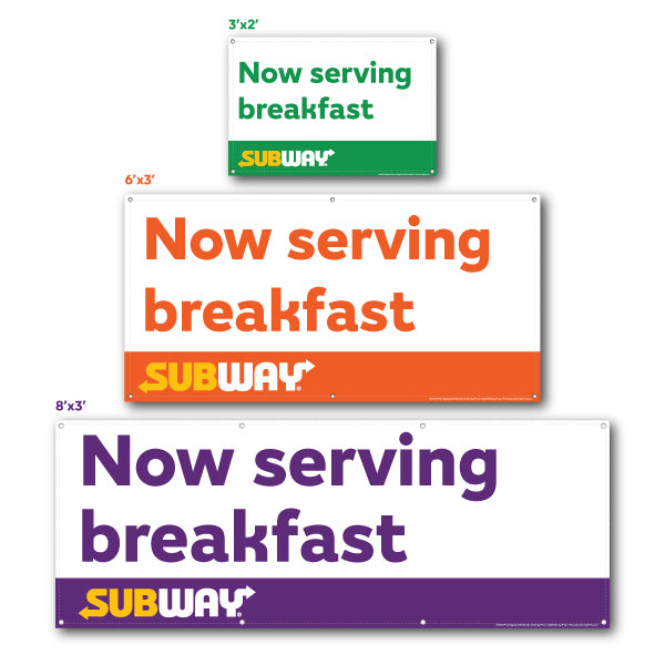 Now Serving Breakfast Banner