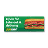 8'x3' Open for Take Out & Delivery Banner