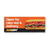 8'x3' Open for Take Out & Delivery Banner