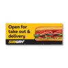 8'x3' Open for Take Out & Delivery Banner