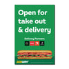 Open for Take Out & Delivery Insert for A-frame