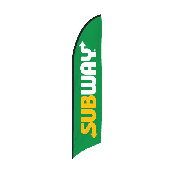 Subway Feather Flag Only - Green Background