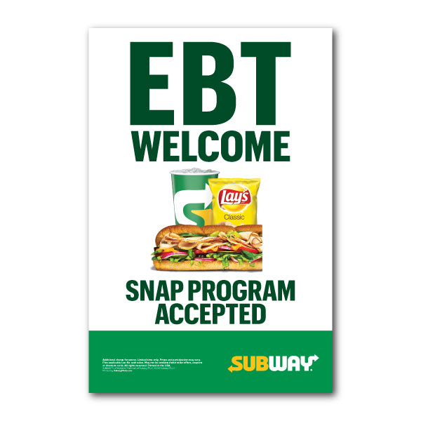 EBT Welcome 24X36 Window Cling